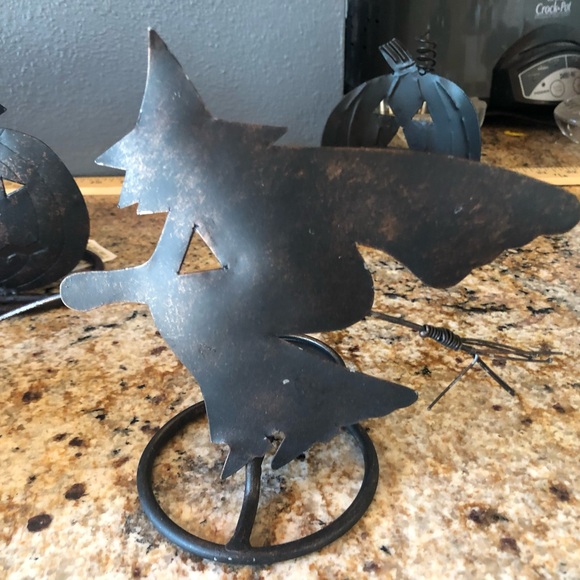 Halloween NWT black metal votive holders witches and...